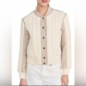 Rag & Bone Manston Cable-knit Shell Bomber Women Jacket - Cream Size XS
